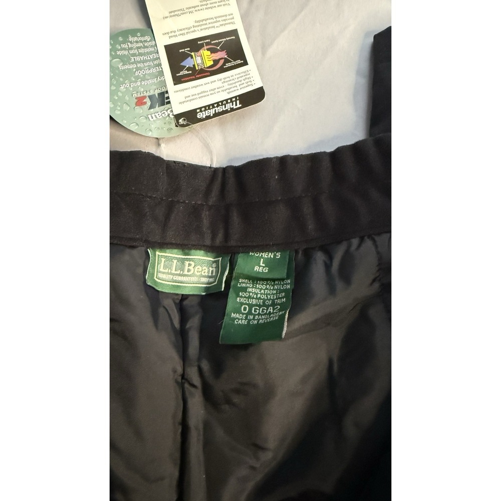 LL BEAN Women's Snow Pants Size Large NWT Black Inseam 30 Waist 18 Laying Flat - Picture 5 of 10